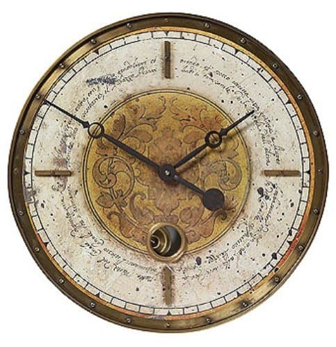 Timeworks Leonardo Collection Wall Clock, Script, Cream 18-Inch Diameter