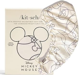 KitschMickey/Minnie x Satin Microfiber Hair Towel Wrap for Women - Super Absorbent, Quick Dry, Anti-Frizz, for Long & Short Hairs, Turbans for Women, Hair Wrap - Mickey Maze