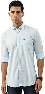 Peter England Men's Slim Fit Full Sleeve Cotton Solid Casual Shirt with Pocket