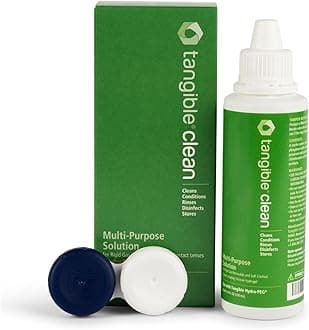 - Tangible Clean Multi-Purpose Contact Lens Solution with Lens Case, Travel Size 3.4 FL Oz