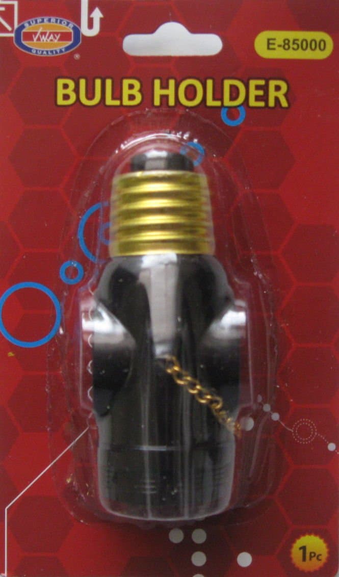 Brown Socket Adapter with Pull-chain Light Control, 2-outlet, 1 Adapter