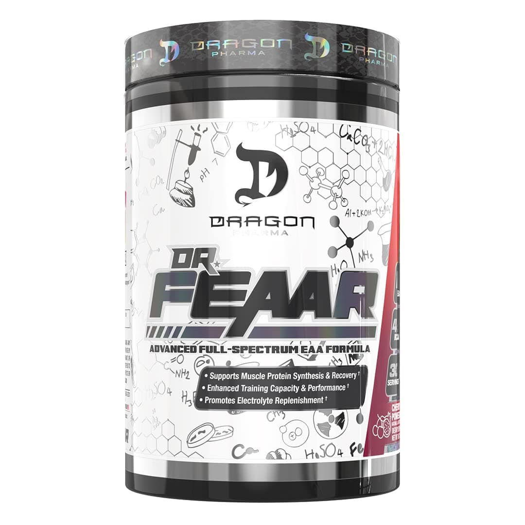 DRAGON PHARMA Dr. FEAAR® Advanced Full-Spectrum EAA Matrix, Supports Muscle Protein Synthesis and Recovery, Enhanced Training Capacity and Performance (30 Servings, Cherry Pomegranate)