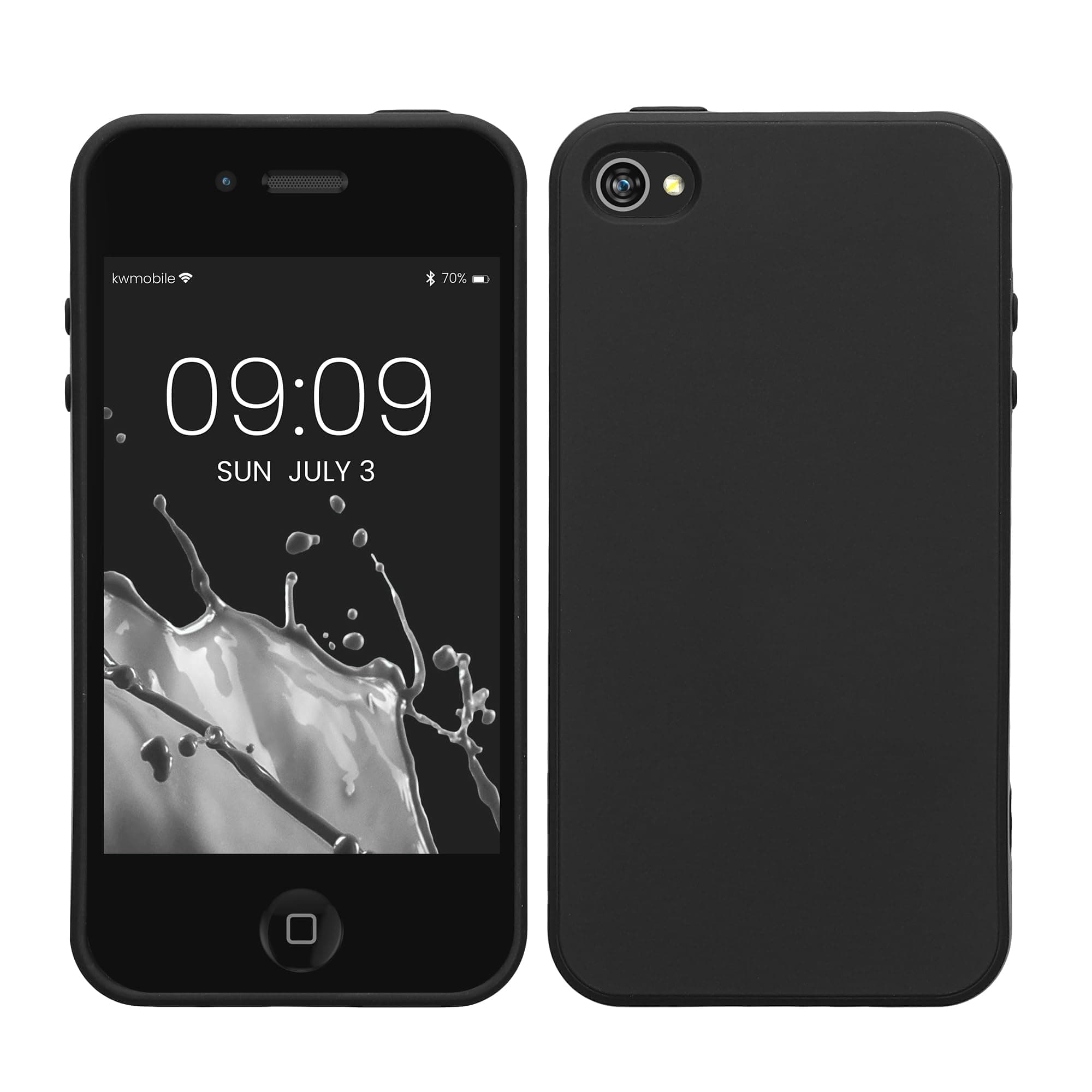 Case Compatible with Apple iPhone 4 / 4S Case - Soft Slim Protective TPU Silicone Cover - Black