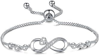 Desimtion Gifts for Women Mom, Infinity Love Bracelets for Women, Valentines Day Birthday Jewelry Gifts for Her Girls Girlfriend Mom Wife from Daughter Son