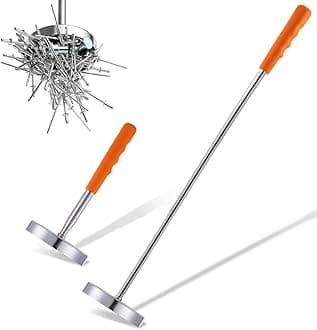 2 Pack Telescoping Magnetic Sweeper Pickup Tool, Screws Parts Finder with 35LB Pull Capacity, Retractable 8.6" to 33" with Strong Magnet, Pick up Screws, Metal Parts, Orange