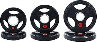 Signature Fitness Olympic Cast Iron Plate Weight Plate for Strength Training and Weightlifting, Multiple Sizes