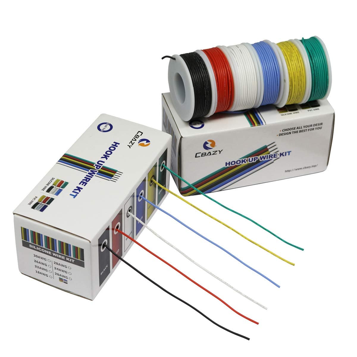 Hook up Wire Kit (Stranded Wire Kit) 18 Gauge Flexible Silicone Rubber Electric Wire 6 Colors 16.4 feet Each 18 AWG