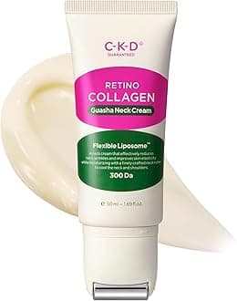CKD Retino Collagen Guasha Neck Cream with Stainless Steel Roller – Turkey Neck Tightening, Lifting, Firming, Anti-Aging Care, Multi-Use for Neck, Face & Décolleté, Korean Skincare, 1.69 fl oz