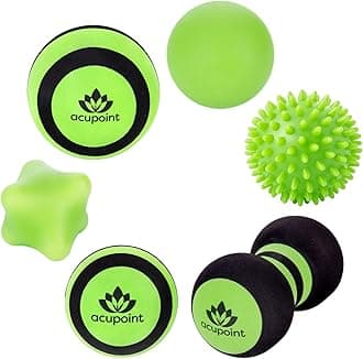 Acupoint Massage Ball Set - 6 Physical Therapy Balls for Post Workout (Green)