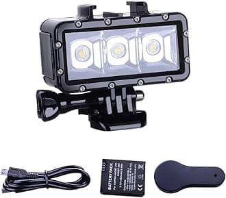Suptig Diving Light High Power Dimmable Waterproof LED Video Light Fill Night Light Diving Underwater Light Waterproof 147ft(45m) Compatible for Gopro Hero9/8/7/6/5/5S/4/4S/3+/2/SJCAM SJ4000/SJ5000/YI Action