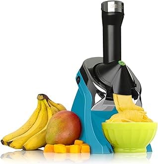 Yonanas 988TL Deluxe Vegan, Dairy-Free Frozen Fruit Soft Serve Maker, Includes 75 Recipes, 200 W, Teal