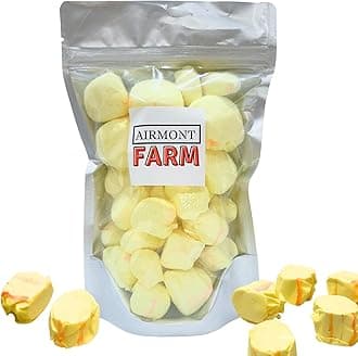 Freeze Dried Candy Banana Salt Water Taffy 2 oz - Cut To Bite Sized Pieces - Ships In Box - Deliciously Crunchy, Intense Flavor, Lightweight Snack (Banana)