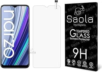 Saola® 9H Tempered Glass For Realme Narzo 30A (PACK OF 1) with Free Installation Kit. Full screen Coverage. Free Replacement If Received Damaged - 6.5 inch