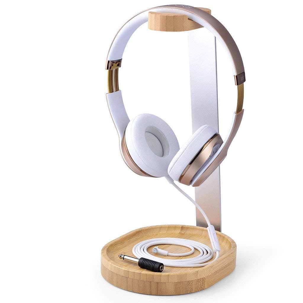 Avantree Universal Wood and Aluminum Headphone Stand Hanger with Cable