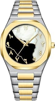 Gosasa Fashion Men's Quartz Watch with Middle Eastern Arabic Numeral Dial Design Stylish Stainless Steel Waterproof Business Casual Wristwatch
