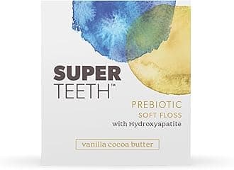 SuperTeeth Prebiotic Soft Floss with Hydroxyapatite and Xylitol, Expanding Dental Floss for Adults & Kids, Helps Sensitive Gums, Strengthen Enamel, Natural Plaque Remover, Fluoride & PFA-Free, Vanilla