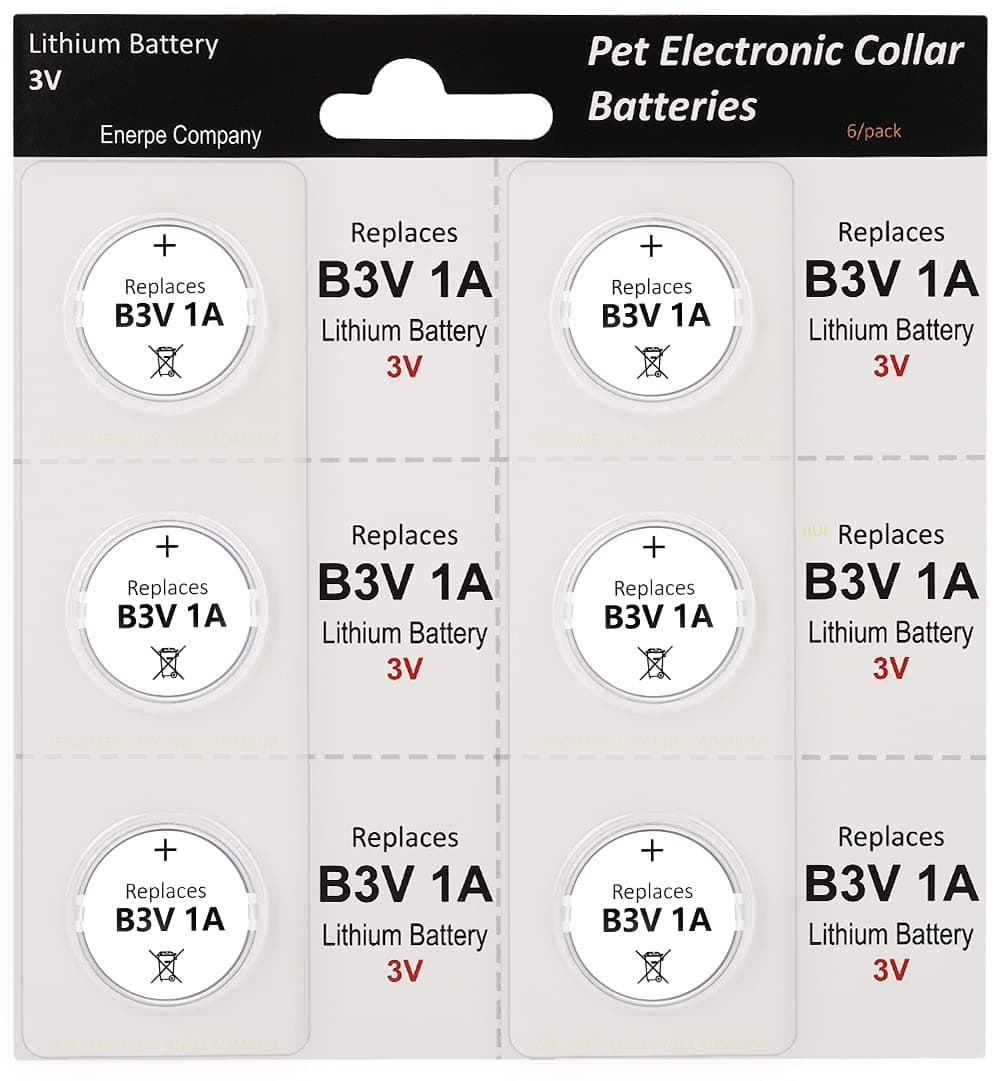 B3V 1A Replacement Battery High Capacity Compatible with High Tech Electronic Collars of MS-4 and MS-5 Pack of 6