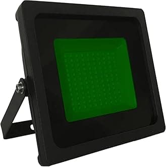 50W Green LED Slimline Floodlight, Waterproof Outdoor Light, IP65 Rated Focus Light for Medium Gardens & Commercial Effect Lighting, Energy-Efficient A+, 400W Equivalent with 120-Degree Beam Angle [Energy Class A]