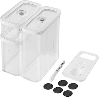 ZWILLING Fresh & Save CUBE Storage Organizer, 5-Piece Medium Set, Pantry Organizers and Storage, Plastic, BPA-Free Airtight Dry Food Storage Container for Storing Almonds, Banana Chips, Nuts and more