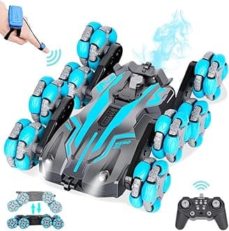 8WD Remote Control car,Gesture Sensing rc car 8 Wheels with Spray & Light, 2.4ghz rc Crawler for boy, 2 Rechargeable Batteries Christmas Toys Birthday Gifts for Kids 8 9 10 11 12