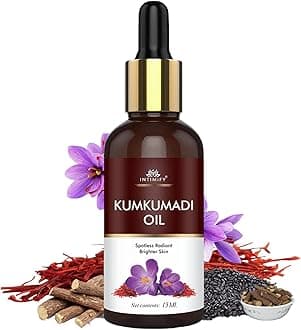 INTIMIFY Kumkumadi Tailam For Face, Kumkumadi Face Oil For Glowing Skin, Face Serum For Wrinkles, Whitening, Lightening & Pigmentation (30 ml) Pack of 1