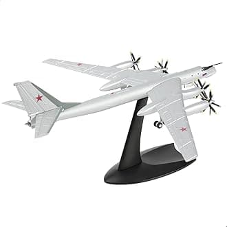 1/200 Scale Tupolev Tu-95 Fighter Model Strategic Bomber Aircraft Models Tu-95 Bomber Soviet Air Forces Military Metal Diecast Airplane Model Kit for Adult Collection or Gift