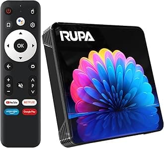 RUPA Android TV Box (2nd Gen) Android Box 13.0 4GB RAM 32GB ROM New Software, 8K Utral HD Smart TV Box with Voice Remote Control, Support 2.4G/5.0G WiFi 6 Bluetooth 5.0, Android Box