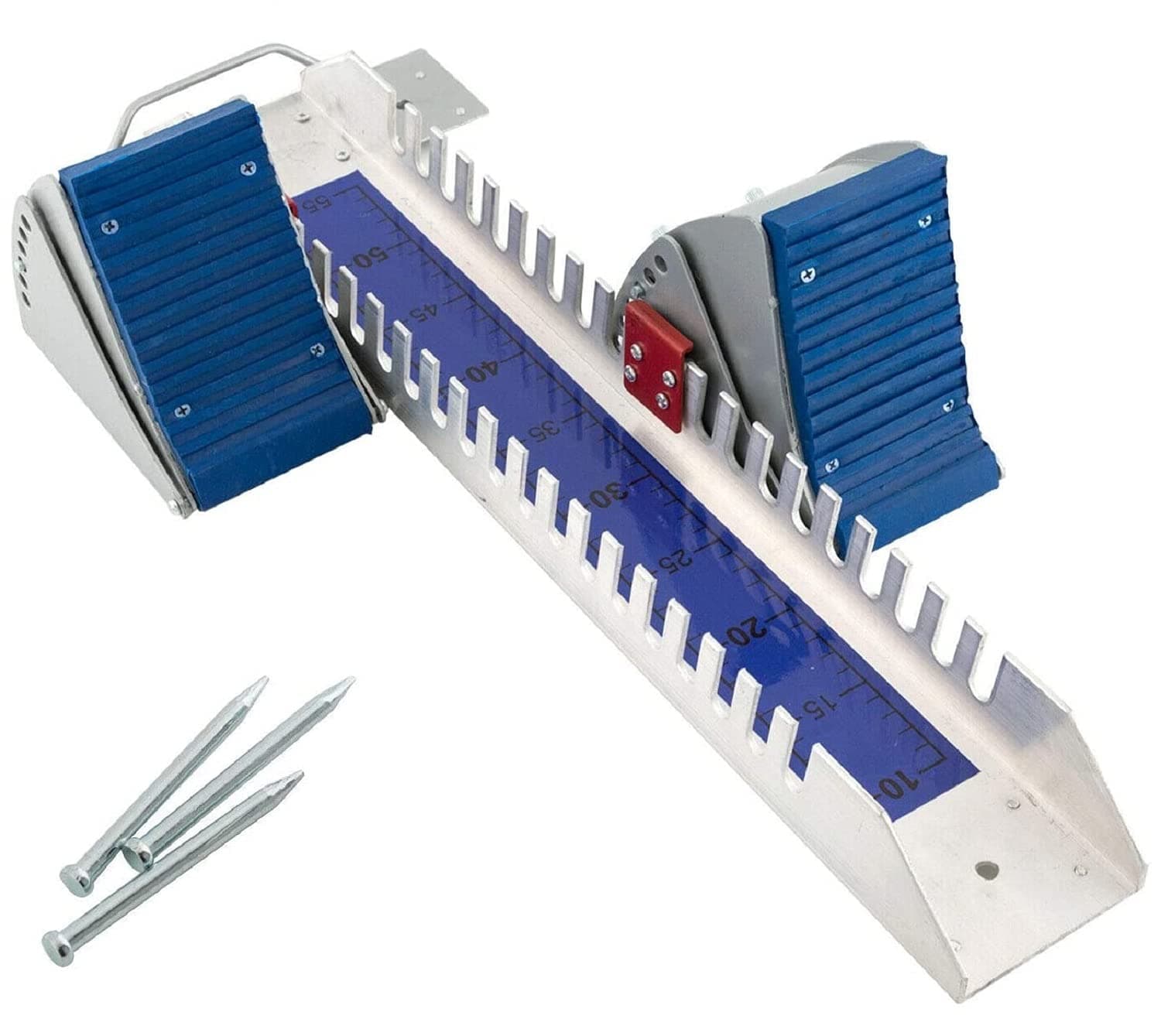 Lightning Starting Block Sprinter Pedals 6 Angle Adjustable Sprinters Track and Field Aluminum Suitable for Plastic Runway CinderTrack 25in Blue Back School Fall Sports Day