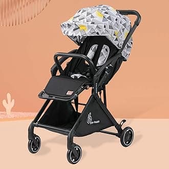 R for Rabbit Street Smart Aero Light Weight Newborn Baby Stroller| Aluminum Frame Pram with One Hand Collapsible Fold | Travel Friendly Stroller for 0-3 Years for Babies || Black Multi