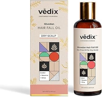 Customised Ayurvedic Hair Fall Oil | Vedix Shvedan Hair Fall Oil | For Dry Scalp | With Castor + Sesame + Olive | For Reducing Hair Fall | For Hair Growth | -100ml