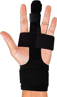 Trigger Finger Splint Finger Brace – Comfortable Finger Splints for Broken Fingers. Adjustable Aluminium Finger Straighter for Bent Mallet or Arthritic Finger Joints. Fits All Fingers (Large)