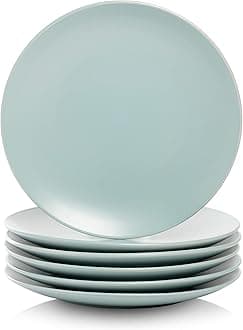Wazee Matte 8.25" Coupe Salad Plate, Set of 6, Mineral Blue