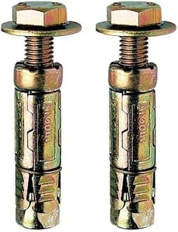 M6 x 10mm Loose Bolt Shield Anchor Heavy Duty Wall Plug - Pack 2