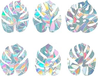 GORGECRAFT 6x7 Inch Leaf Window Clings Static Rainbow Window Stickers Anti-Collision Glass Decals Sun Catcher Decorations Non Adhesive Prismatic Vinyl for St. Patrick's Day Decor Prevent Stop Birds