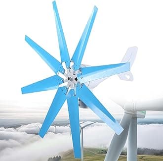 Eastnmythet Wind Turbine 12000W with Wind Solar Controller, Wind Generator for Home Use, Wind Turbine Generator Kit 8 Blades Blue,12V