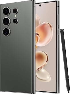 I24 Ultra Unlocked Smartphone,6GB+256GB Built in Pen with128GB Memory Card Cell Phone Android 13, 6.8" HD Screen Unlocked Cell Phone, 6800mAh, 48MP+108MP Dual Camera/Fingerprint Lock (Green)