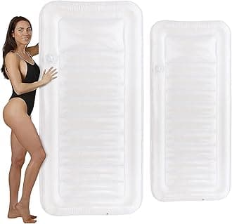 Clear Lounger by LÔTELI - Transparent Inflatable Chaise Pool Float for Adults - Minimal Aesthetic for Pool Parties, Summer Fun & Ultimate Relaxation - Durable & Easy to Inflate - Cup Holder