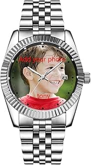 Personalized Watch Custom Watches with Photo Picture Watch for Men, Personalized Fathers Family Women Mens Couples Gift for Husband Or Dad 001