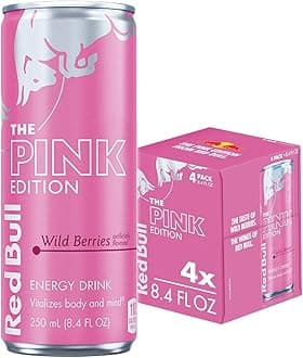 Red_Bull Pink Edition Wild Berries Energy Drink, 8.4 fl oz (Pack of 4) – 80mg Caffeine, Taurine & B Vitamins
