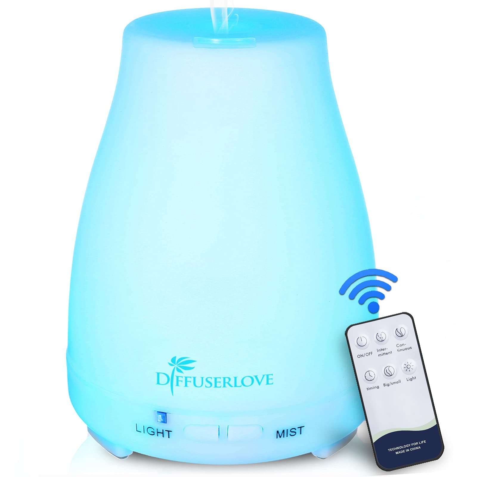 Diffuserlove MAX 220ML Essential Oil Diffuser Ultrasonic Remote Control Aromatherapy Diffuser Mist Humidifiers with 7 Color LED Lights and Waterless Auto Shut-off for Bedroom Office House Kitchen Yoga