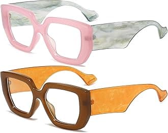 AIEYEZO Thick Frame Blue Light Glasses Men Women, Fashion Square Computer Eyeglass Anti Eyestrain & Prevent Headache