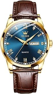Amazon Watches,Brown Leather Watch for Men,Men Day Date Watch,Men's Luminous Watch,Dress Watch for Men,Rose Gold Watch for Men,Men's Fashion Quartz Watch,Waterproof Brown Man Watches