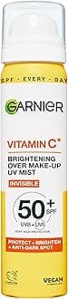 Vitamin C Brightening Over Make-Up UV Mist, Invisible Protection with SPF50+ and Vitamin C. Protects, Brightens and Fights Appearance of Dark Spots, Cruelty free, Vegan - 75ML