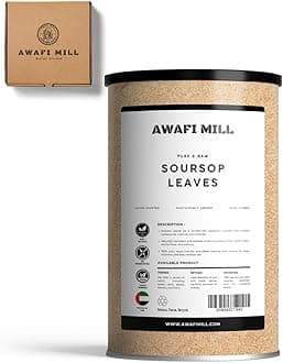 AWAFI MILL Soursop Leaves (Graviola, Annona muricata) | Dried Whole Herbal Leaves for Smooth, Tropical-Note Tea, Iced Infusions, Blends & Culinary Steeping - Pack of 40 Handpicked and Dried Leaves
