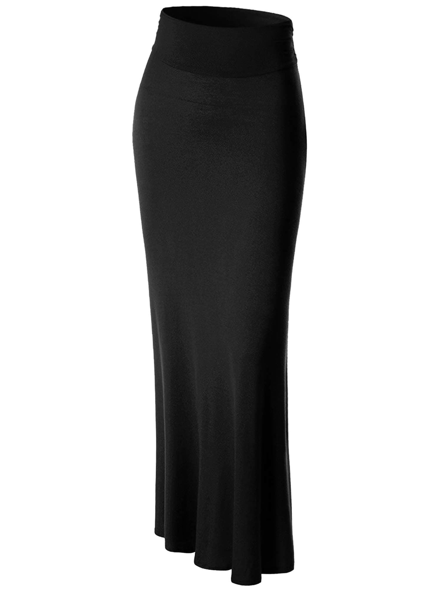 Women's Solid Basic Lightweight Floor Length Flare Long Maxi Lounge Skirt (S~3XL)