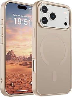 SUPFINE Magnetic for iPhone 17 Pro Case (Compatible with MagSafe)(Military Grade Drop Protection) Translucent Matte Shockproof with Anti-Fingerprint Phone Cover 2025,Desert Gold