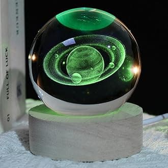 3D Saturn Crystal Ball Saturn Gifts for Boyfriends 60mm Glass Planet Model Science Astronomy Space Universe Decor Gifts for Astronomy Lovers Students