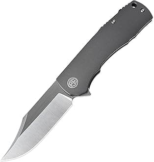Petrified fish PFP03 Victor,3.58" 154CM Steel Satin Blade,4.8oz Aluminium Handle Flipper Liner lock Folding knife (Gray - A Satin)