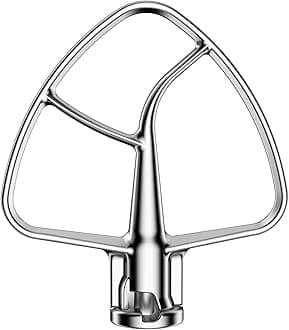 Beater for KitchenAid 4.5/5QT Tilt Head Stand Mixer, Stainless Steel Mixer Paddle for 4.5/5 Quart Tilt Head Stand Mixer, Mixer Attachment for KitchenAid, Dishwasher Safe, Silver