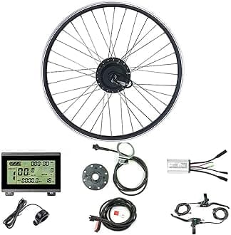 Waterproof 36V/48V 250W Ebike Conversion Kit for Electric Bike 16"/20"/24"/26"/27.5"/28"/29"/700C Fron Wheel Electric Bicycle Hub Motor Kit with Mountain Bike Rim,36V-700C